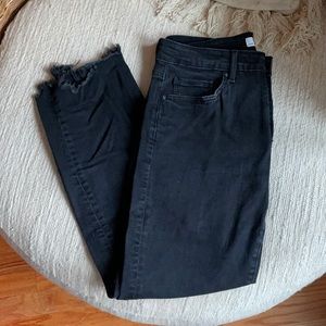 Loft Curvy Skinny black button fly jeans